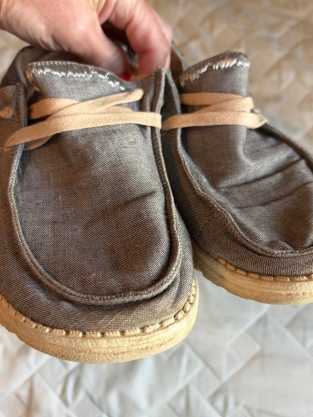 HEYDUDE Women's Grey and Brown Loafers